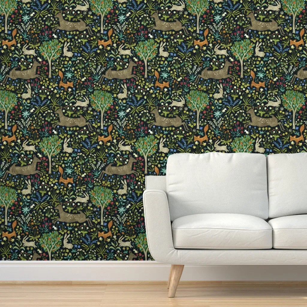 Arazzomedievaledesaturated Peel and Stick Wallpaper - Dark Teal product