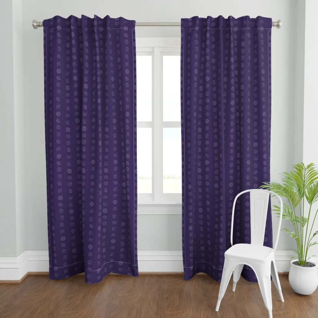 Arcane Dice Pattern Curtain Panel - White product