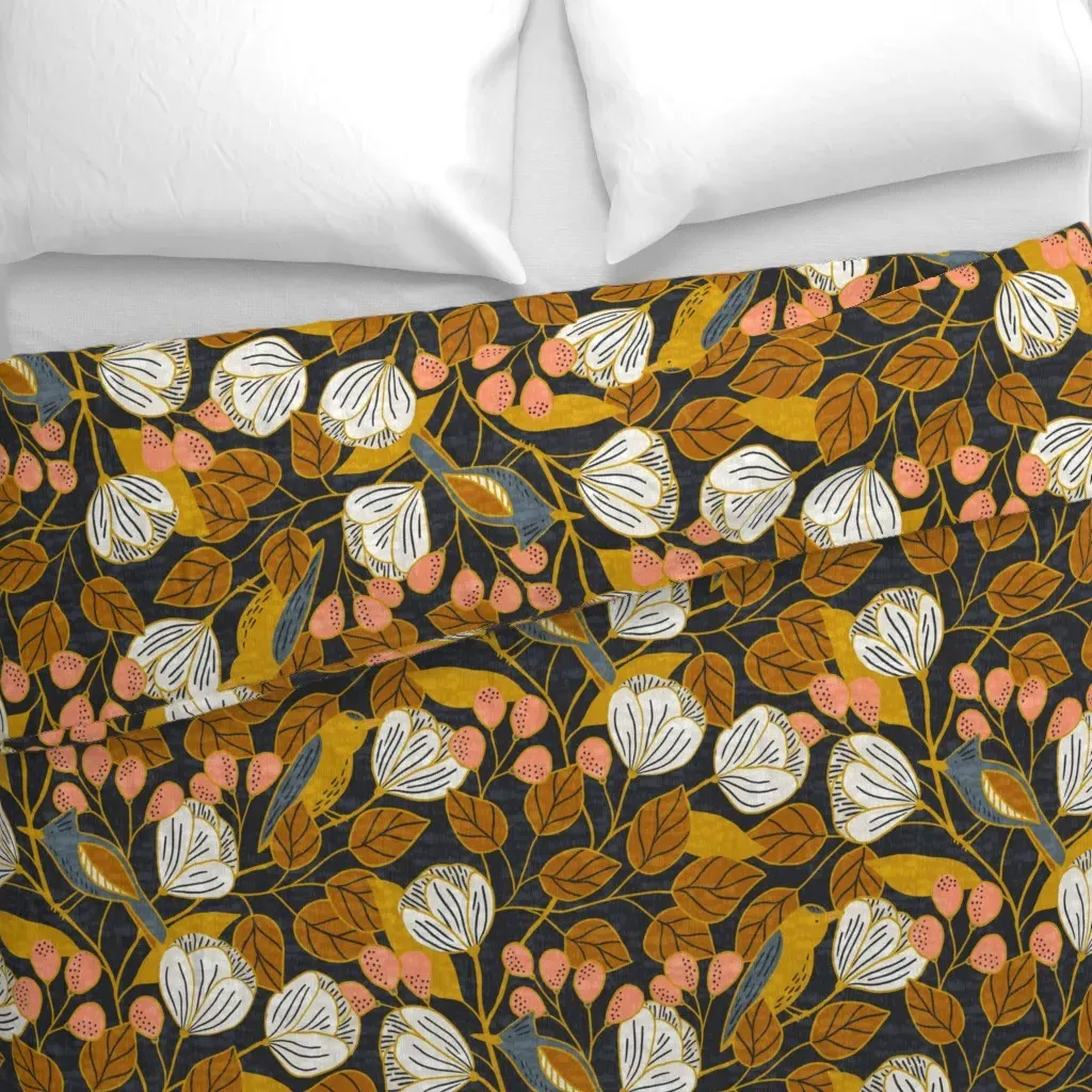 Archibald (Dark) Duvet Cover - Mustard Yellow alternate view