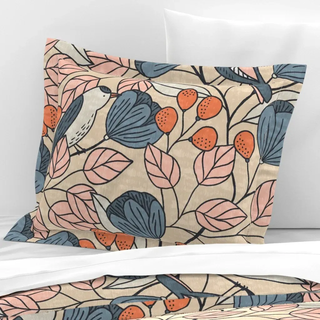 Archibald Standard Flanged Cushion Cover - Dusty Blue, Cotton Sateen product