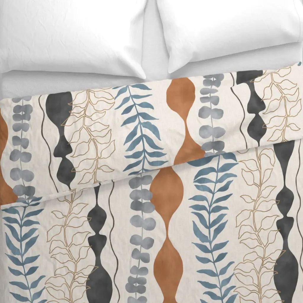 Architectural Stripes Duvet Cover - Dusty Blue alternate view