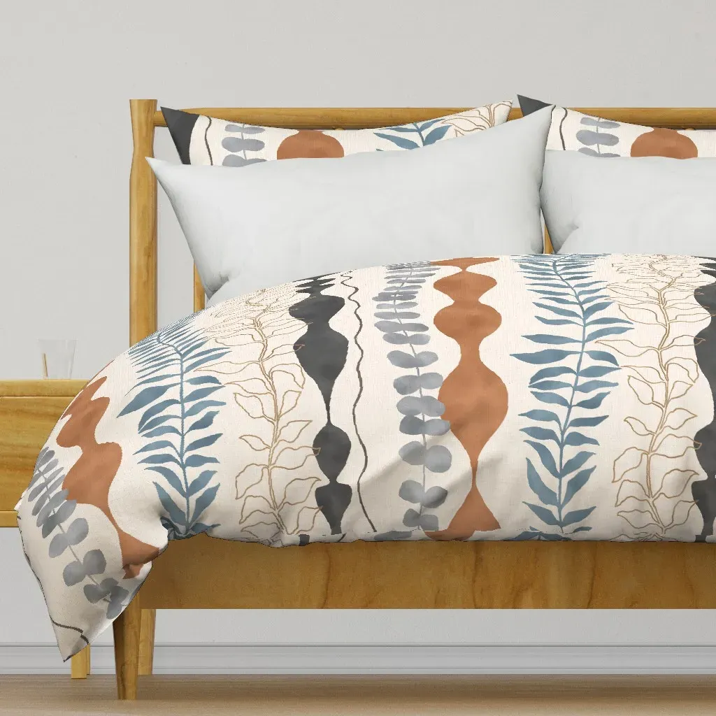 Architectural Stripes Duvet Cover - Dusty Blue product