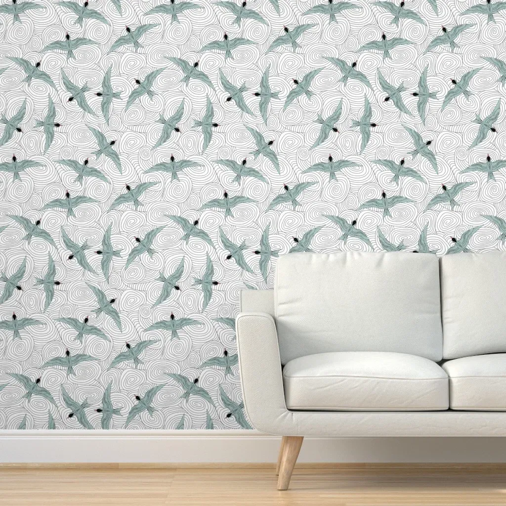 Arctic Terns Peel and Stick Wallpaper - Teal product