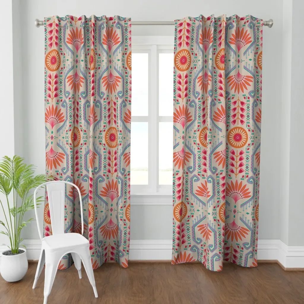 Areca Curtain Panel - Coral product