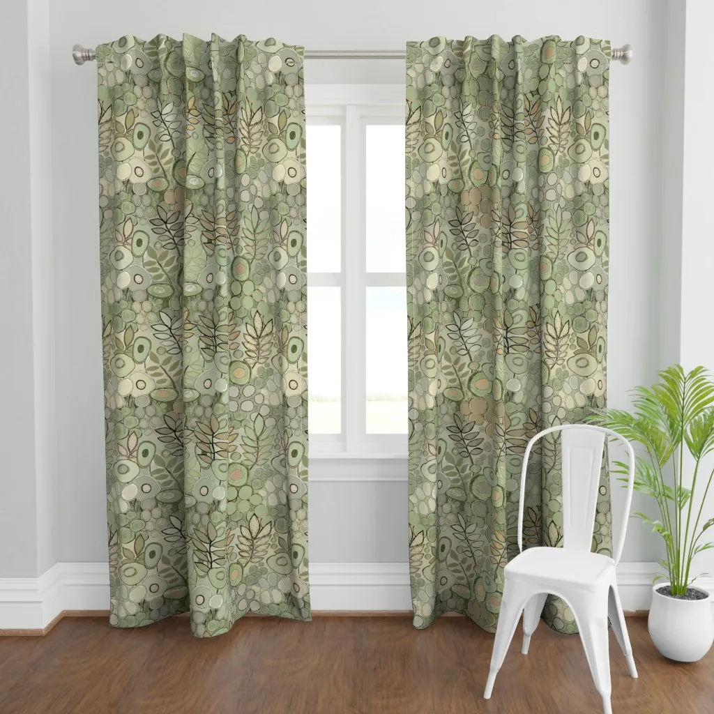 Arizona Garden Flowers Curtain Panel - Green product