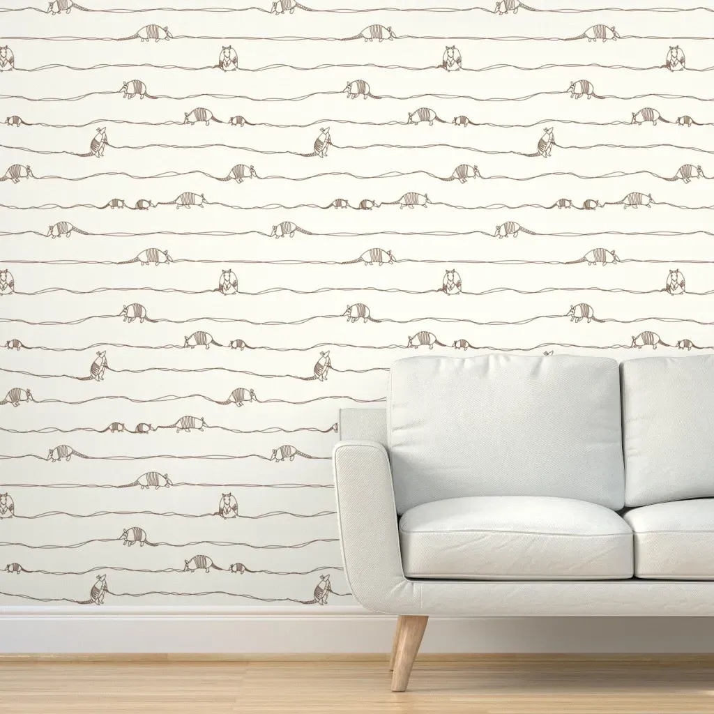 Armadillos Western Americana Peel and Stick Wallpaper - Brown product
