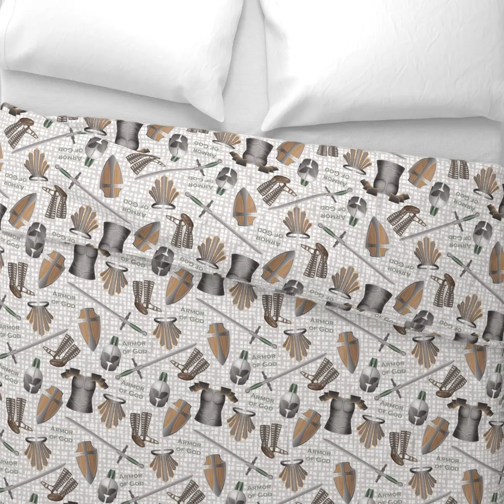 Armor Of God Seamless Duvet Cover - Silver alternate view