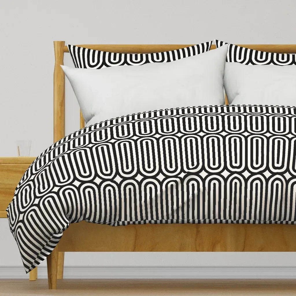 Around Geometric Duvet Cover - Black product