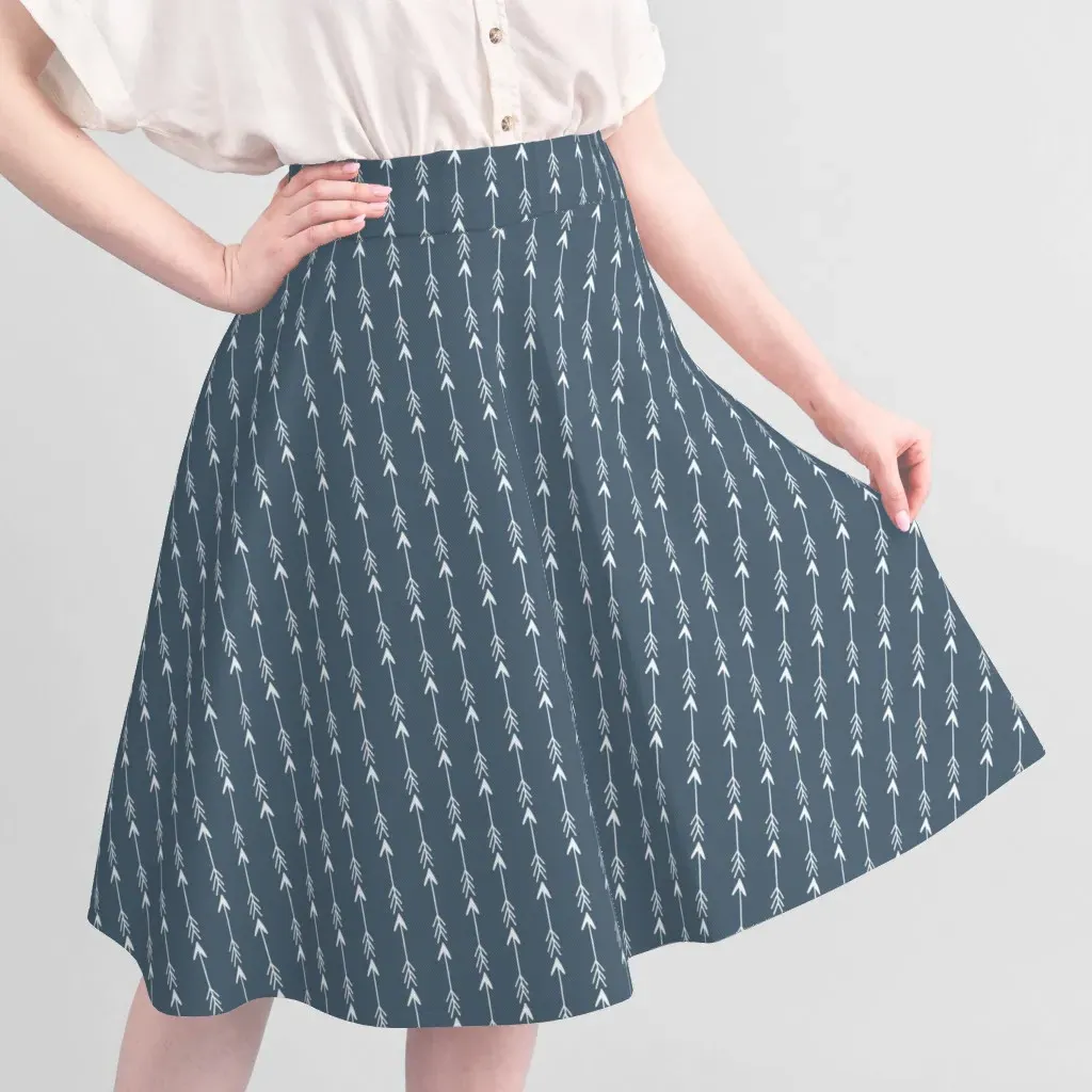 Arrow Print Sport Pique Fabric - Blue Grey, White alternate view