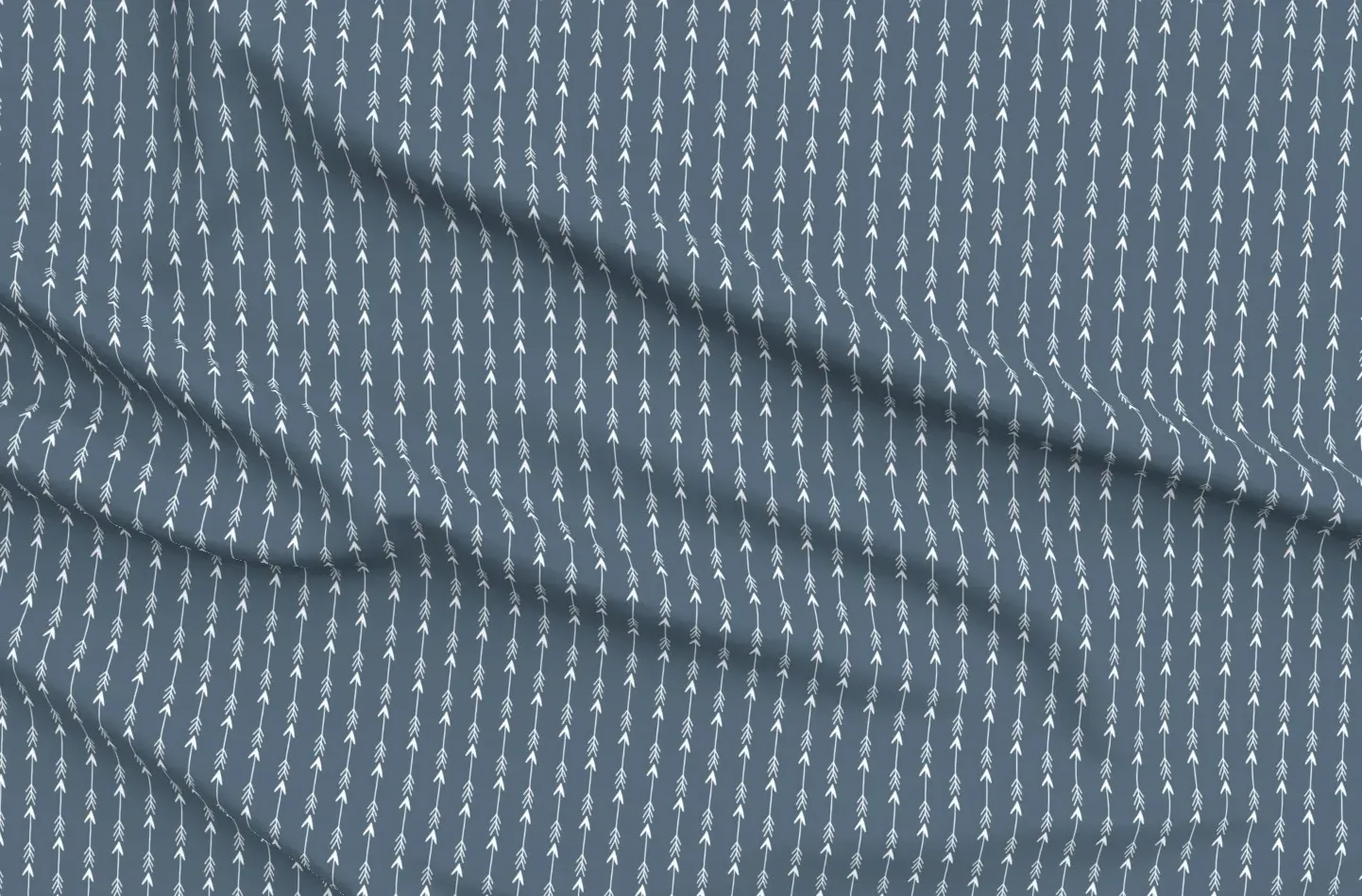 Arrow Print Sport Pique Fabric - Blue Grey, White product