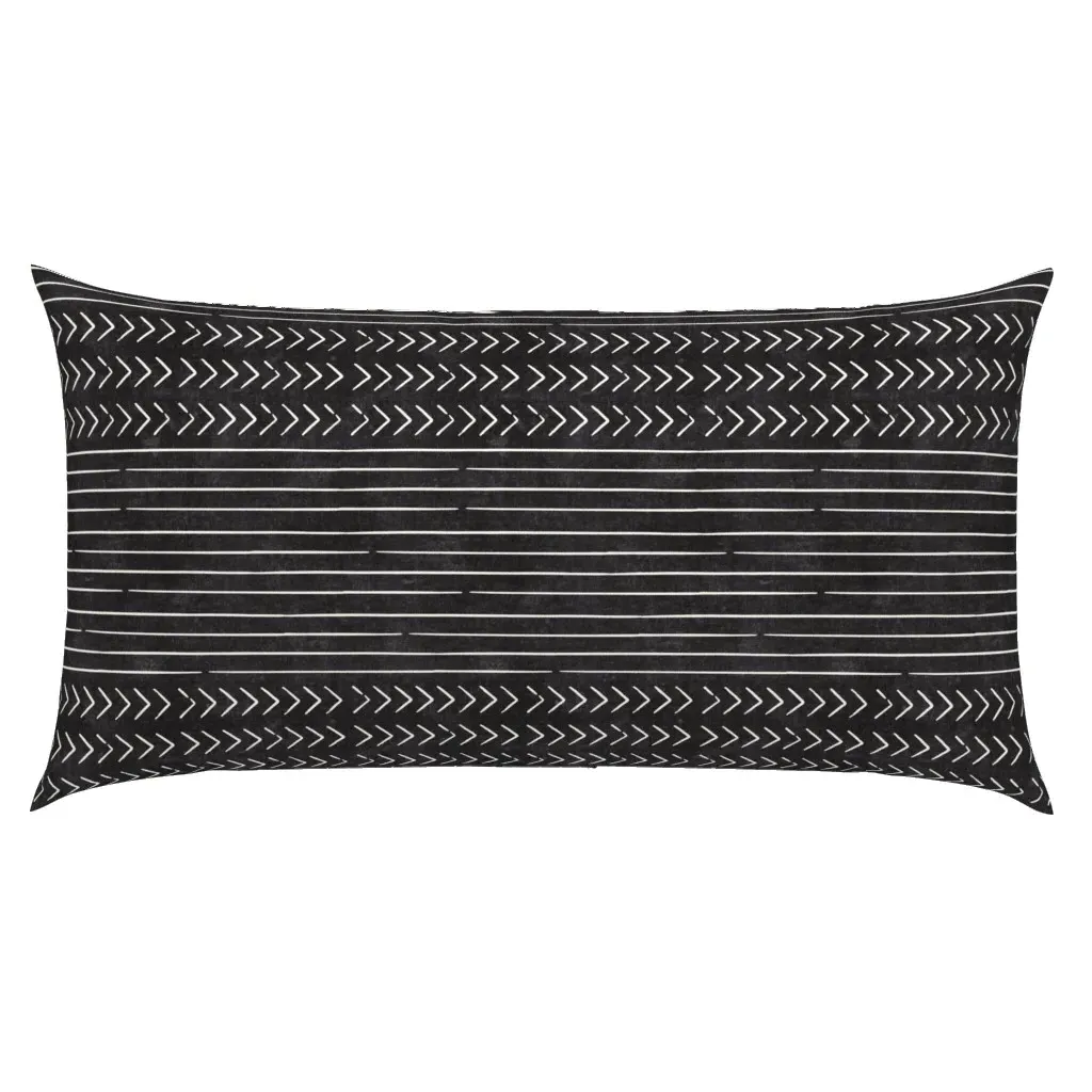 Arrow Stripes Cream On Inkwell Mud Farmhouse King Pillow Sham - Black product