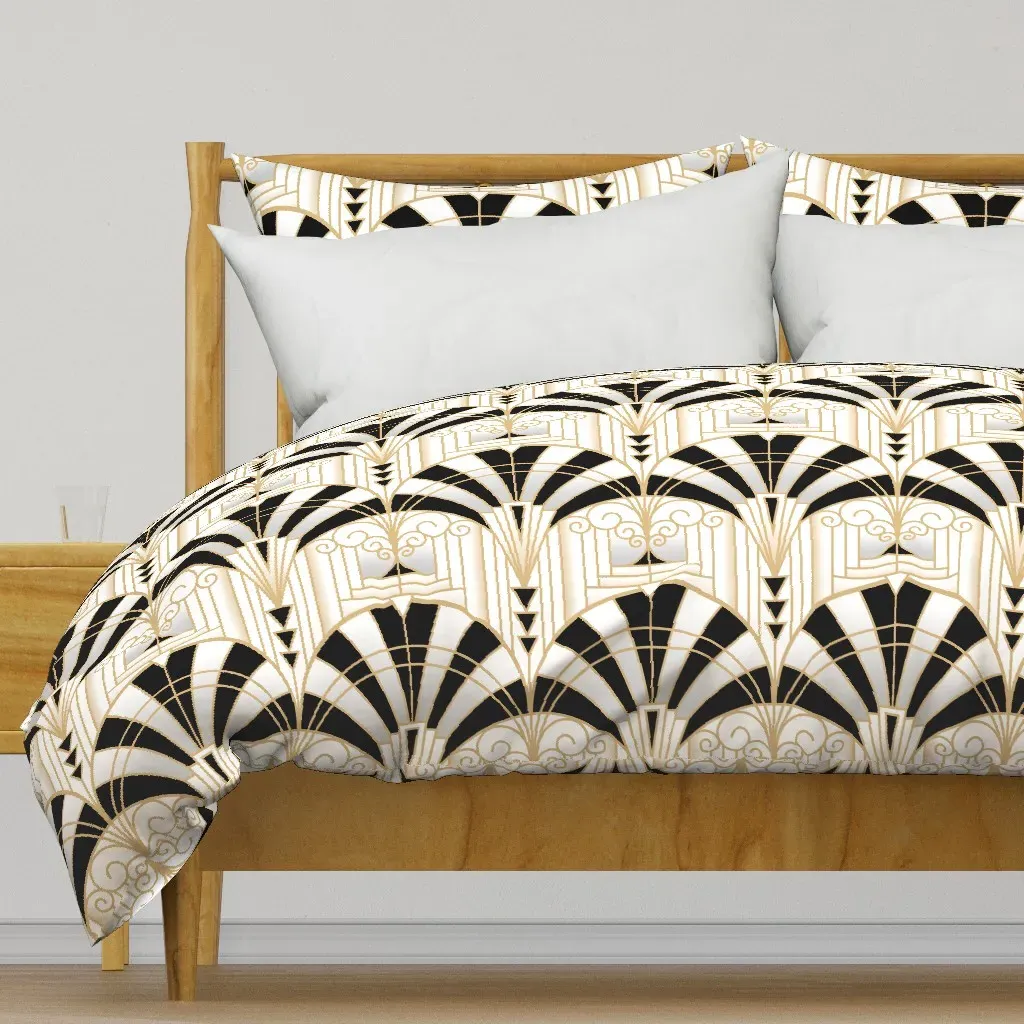 Art Deco Alcove Duvet Cover - Black product