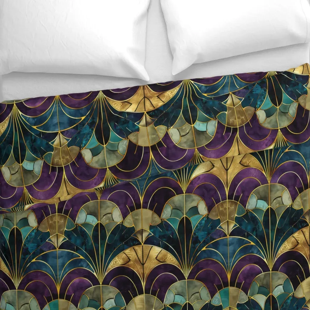 Art Deco Arches Duvet Cover - Purple alternate view