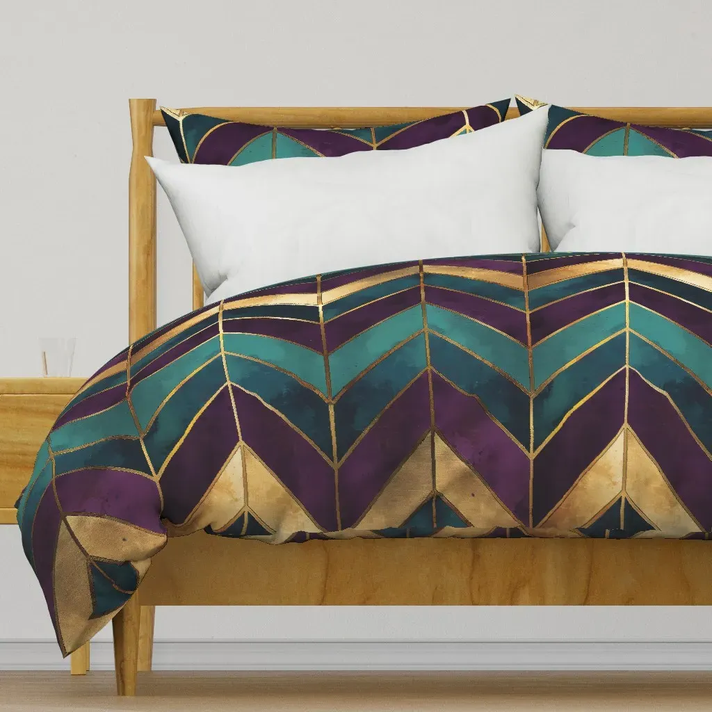Art Deco Chevron Duvet Cover - Purple product