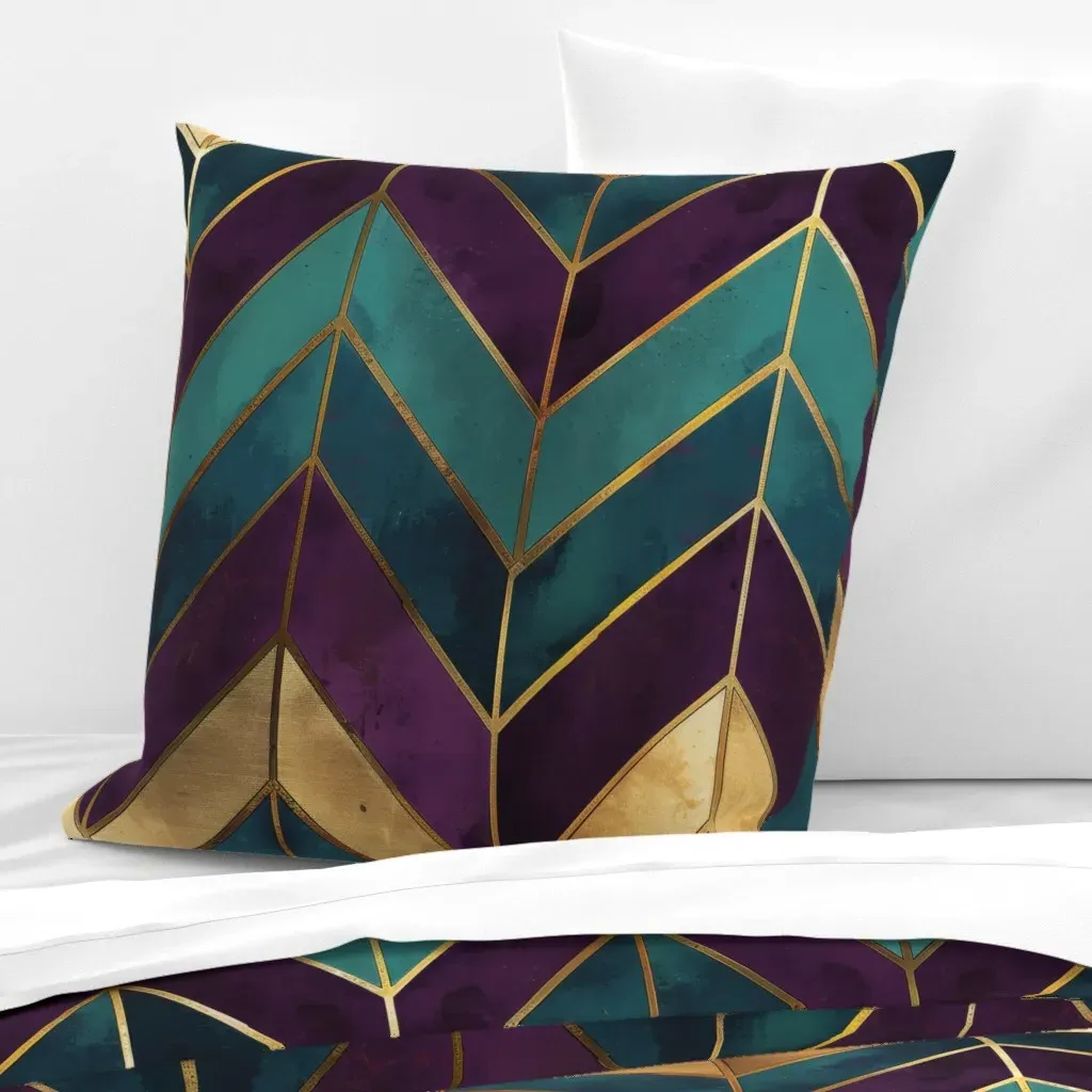 Art Deco Chevron Euro Pillow Sham - Purple product