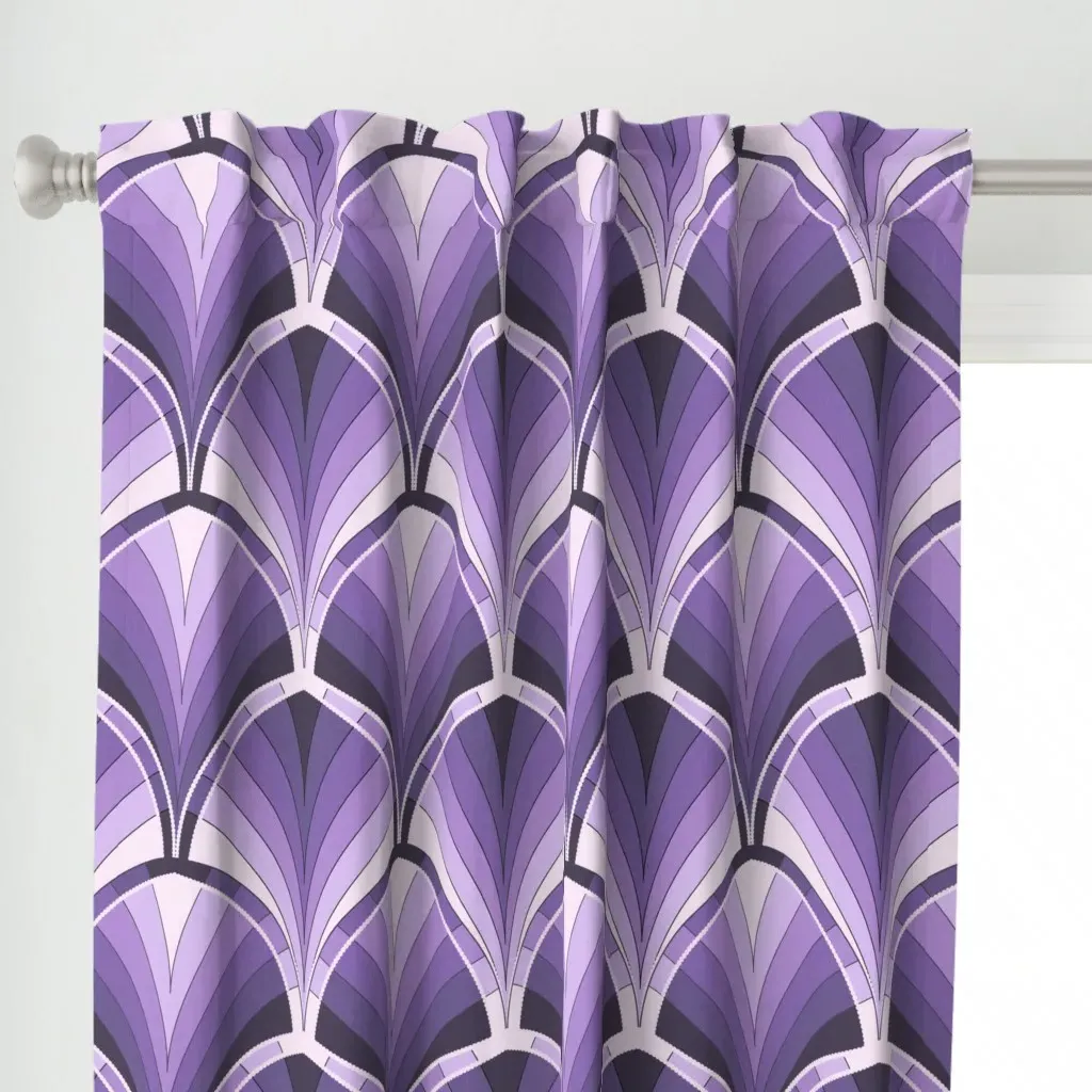 Art Deco Curtain Panel - Purple alternate view