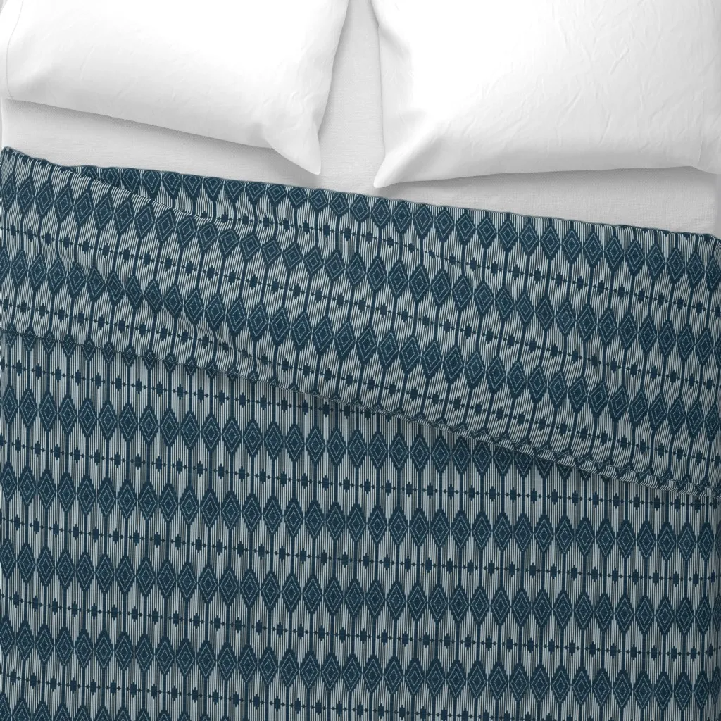 Art Deco Diamond Duvet Cover - Indigo alternate view
