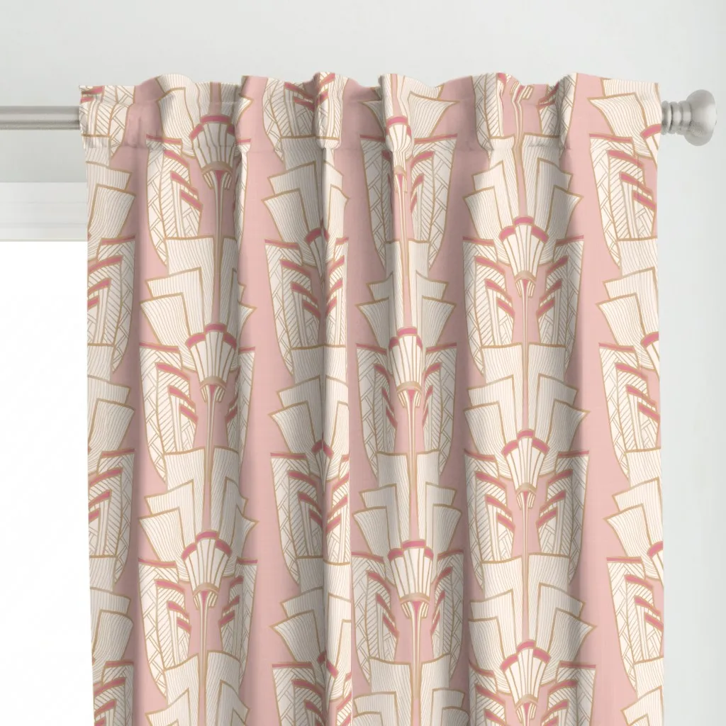 Art Deco Dreams Curtain Panel - Blush Pink alternate view