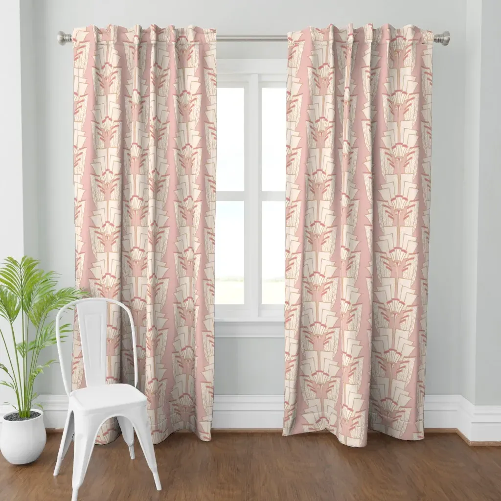 Art Deco Dreams Curtain Panel - Blush Pink product