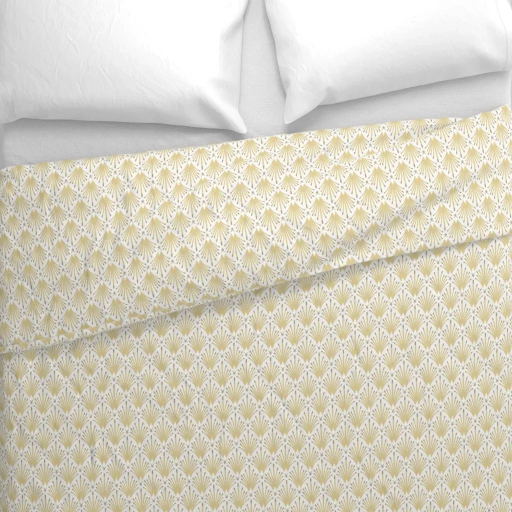 Art Deco Fan Geometric Duvet Cover - Beige alternate view