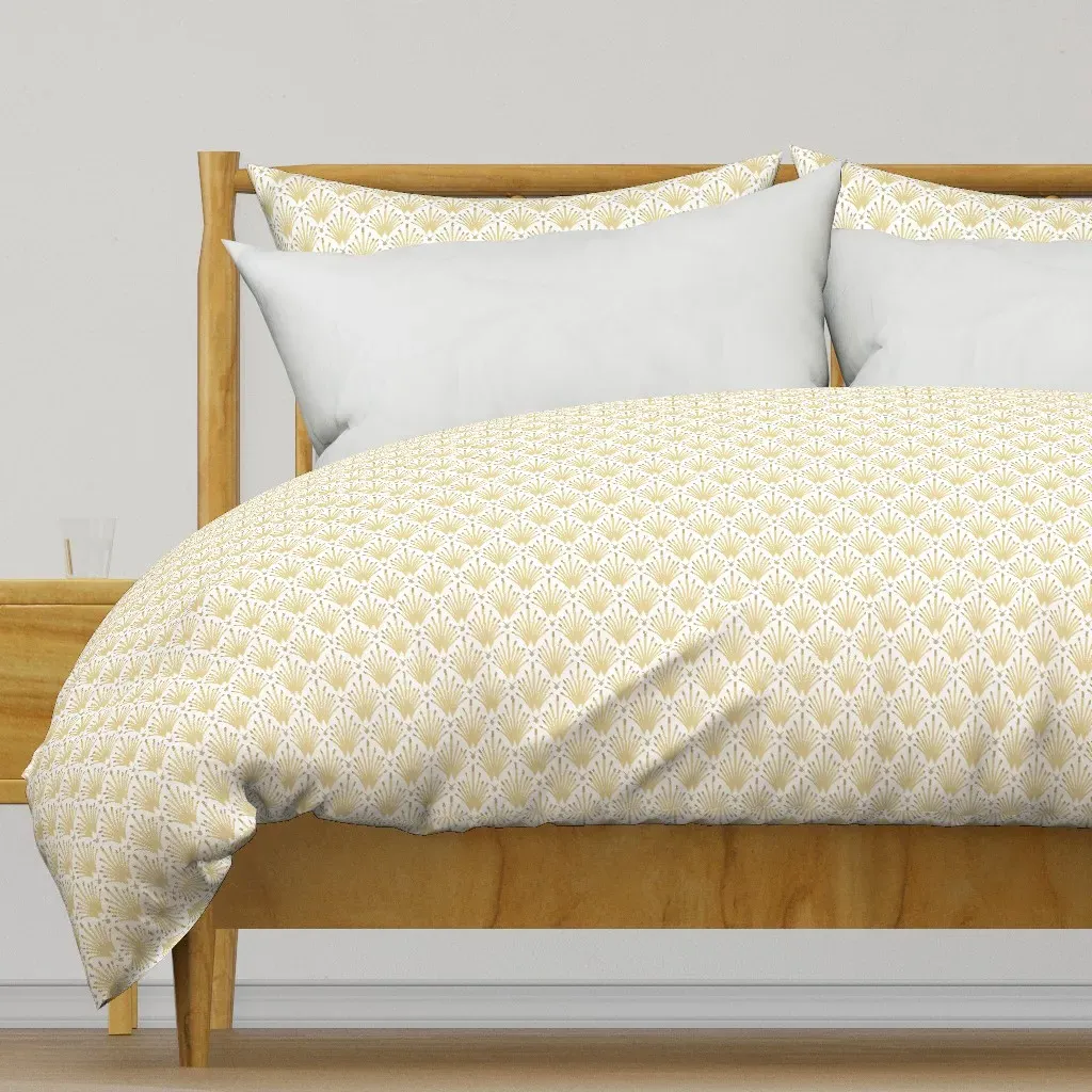 Art Deco Fan Geometric Duvet Cover - Beige product