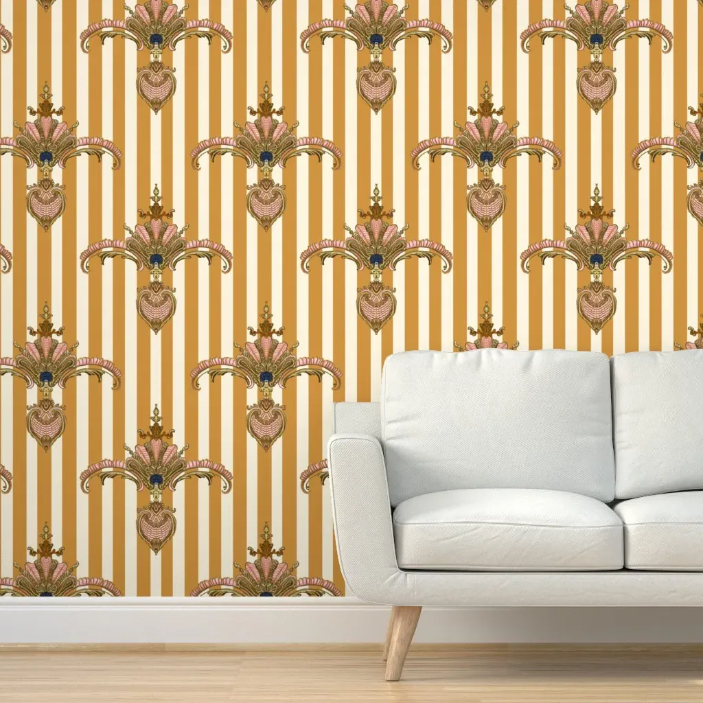 Art Deco Fans Peel and Stick Wallpaper - Gold product