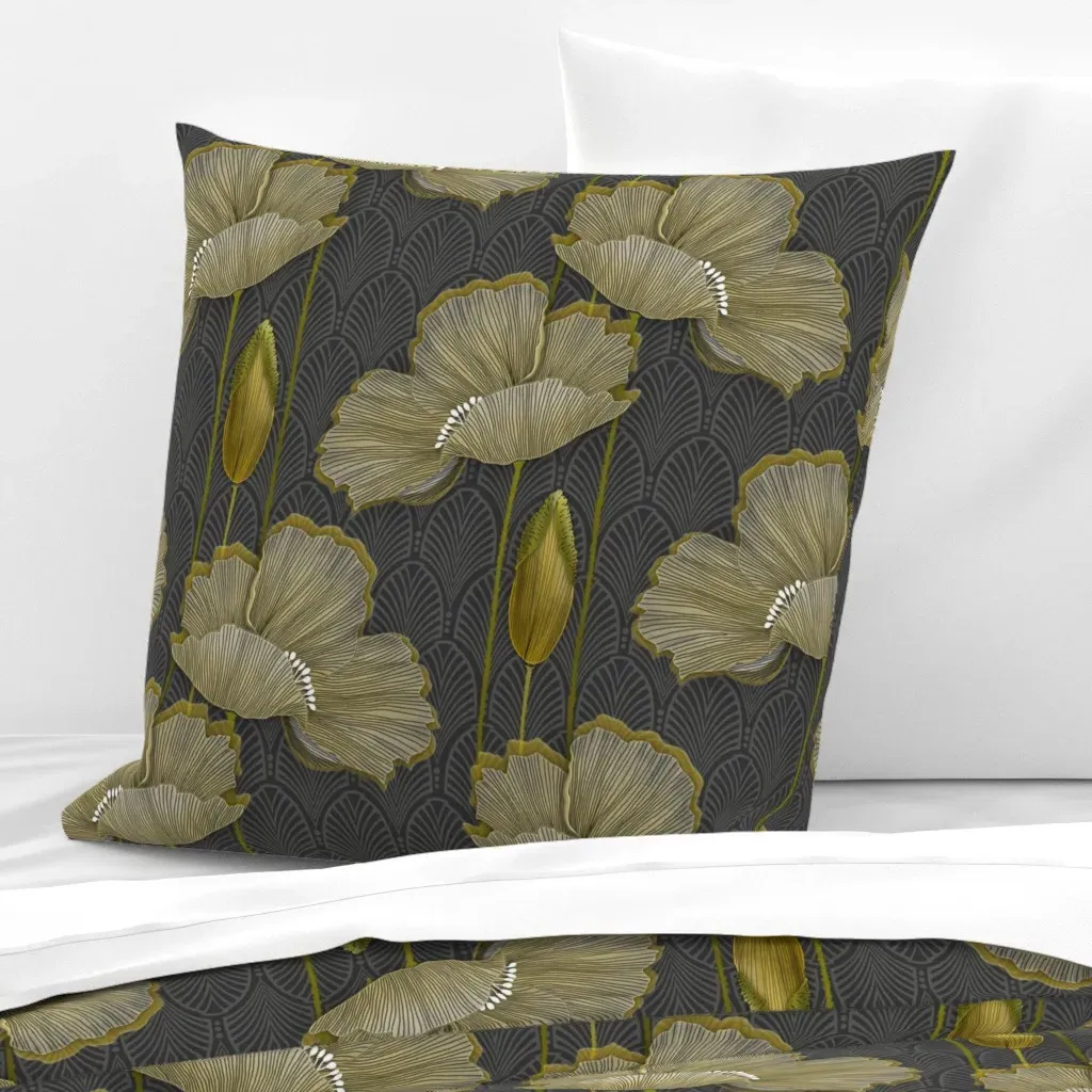 Art Deco Fleurs D Or Euro Pillow Sham - Beige product