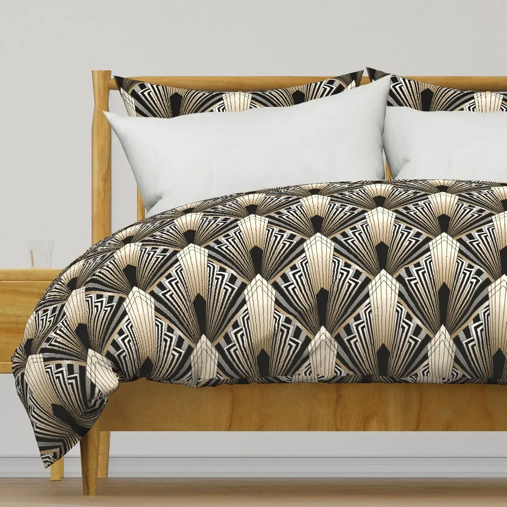 Art Deco Geometric Duvet Cover - Gold product