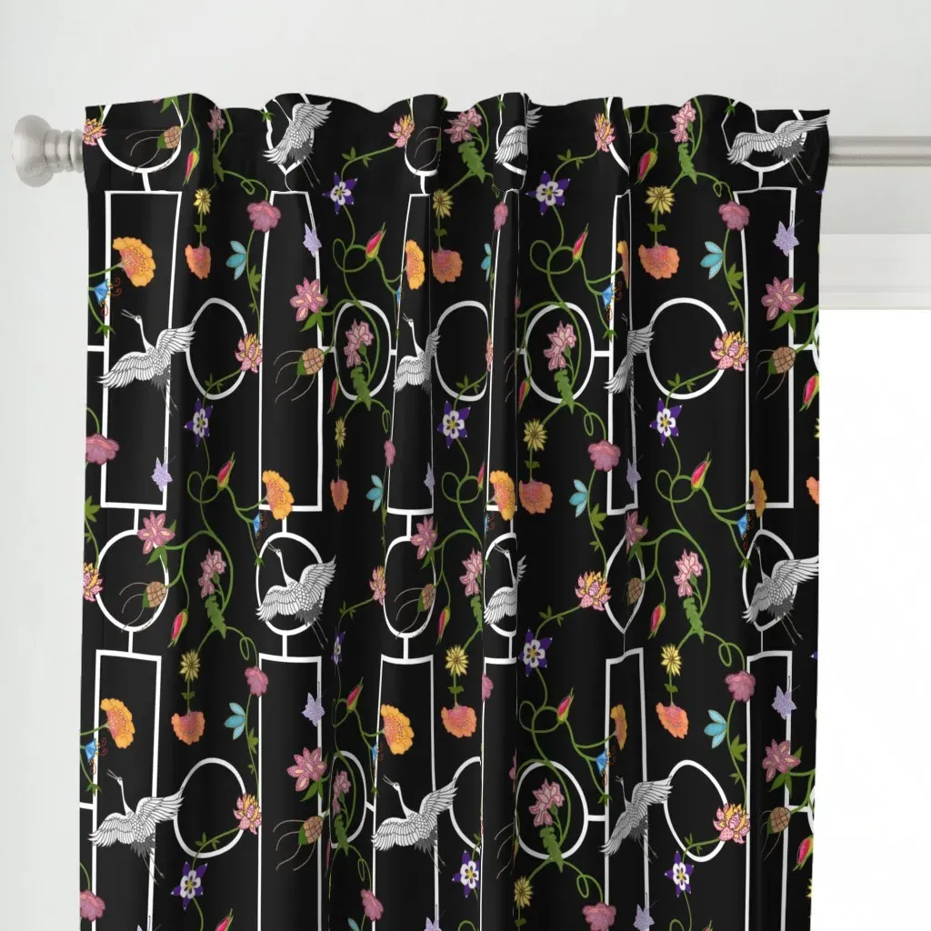 Art Deco Glamour Curtain Panel - White alternate view