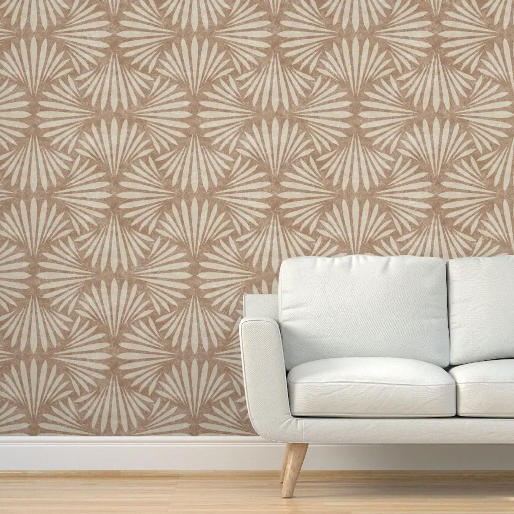 Art Deco Moody Floral Peel and Stick Wallpaper - Mocha Brown product