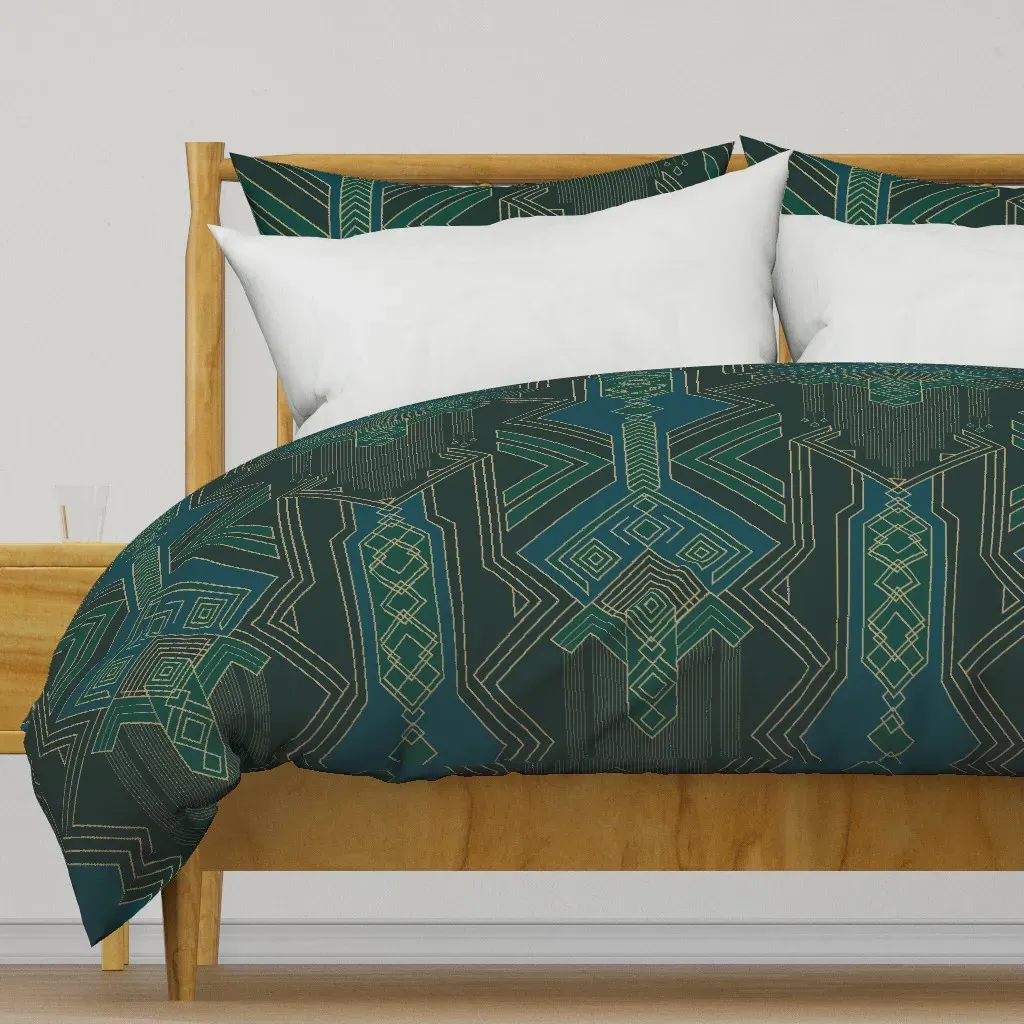 Art Deco Noir Duvet Cover - Teal product