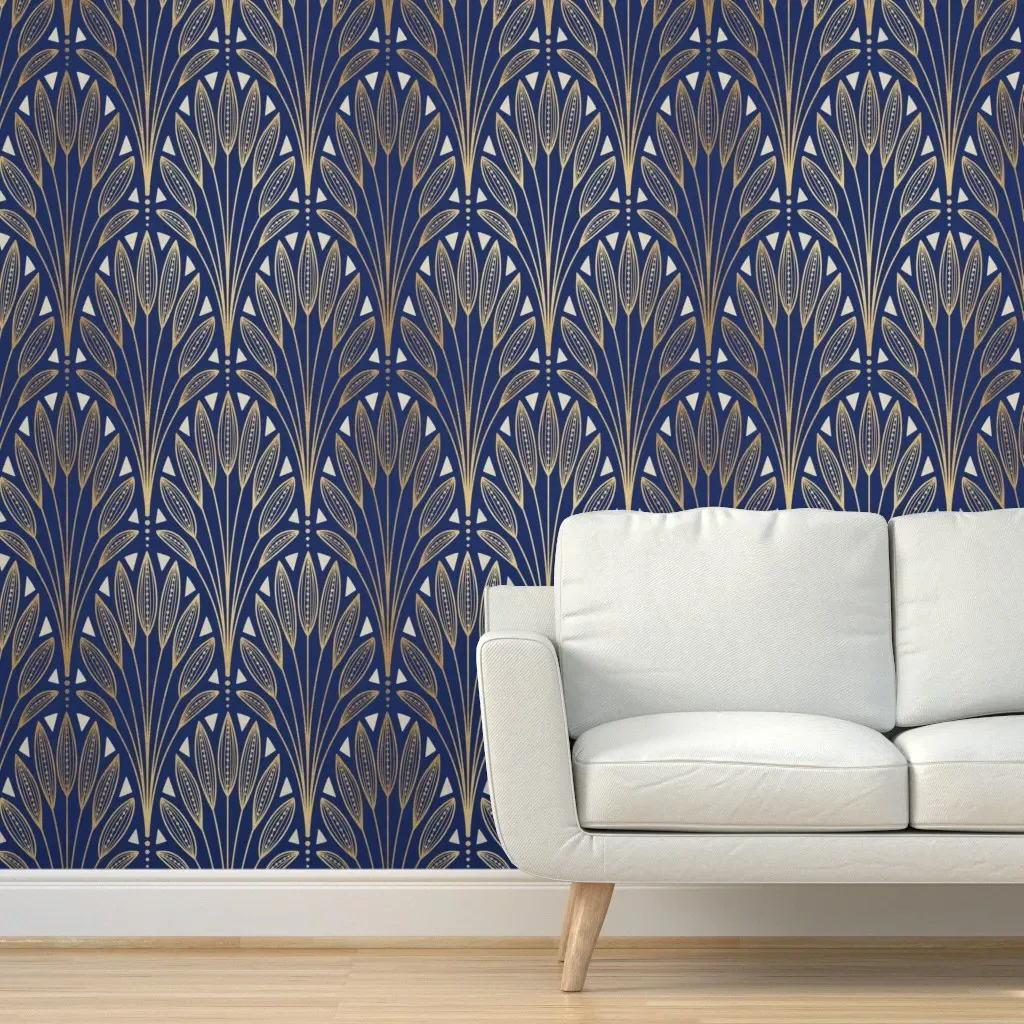 Art Deco Palm Scallop Peel and Stick Wallpaper - Gold product
