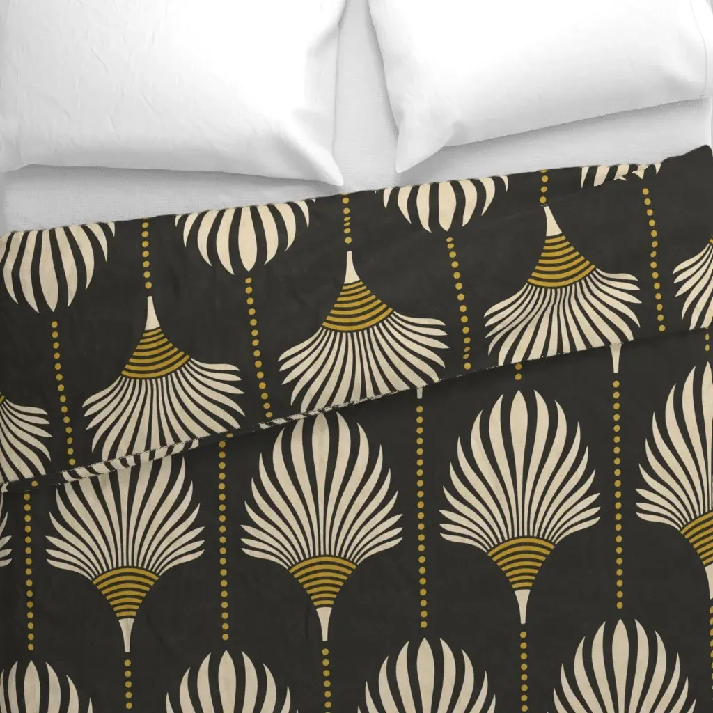 Art Deco Palms Duvet Cover - Beige alternate view