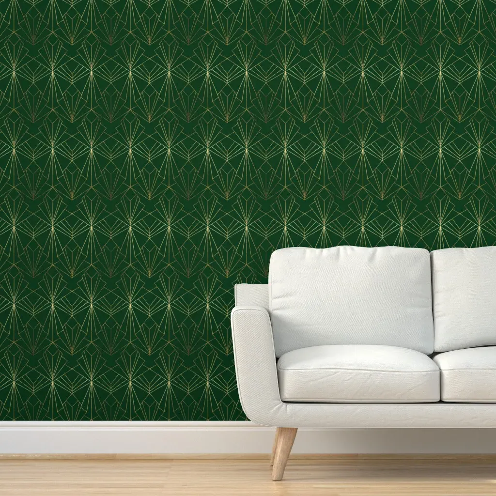 Art Deco Peel and Stick Wallpaper - Green product