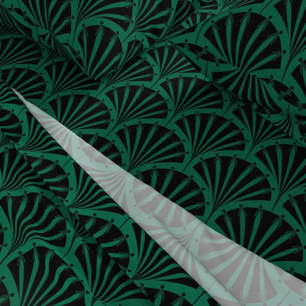 Art Deco Scales King Size Sheet Set - Green, Black alternate view