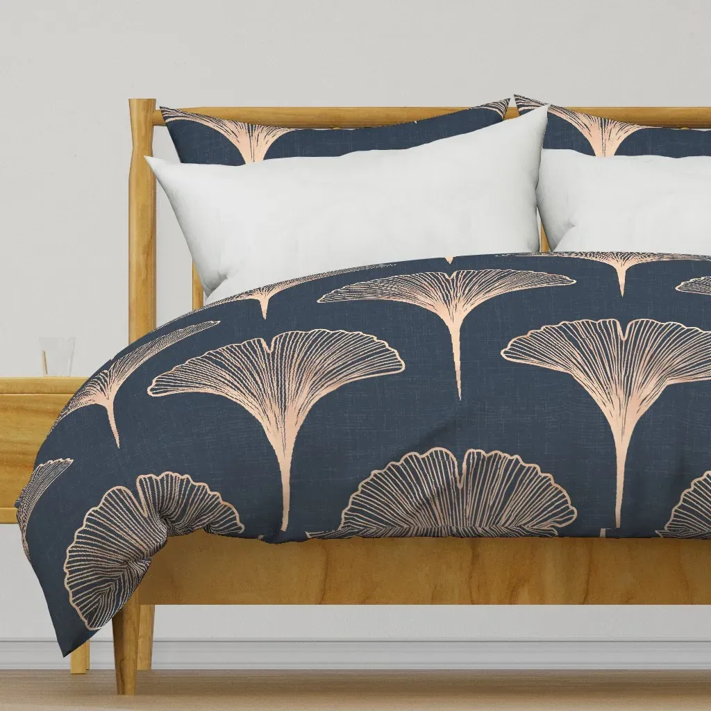 Art Deco Scallops Sw Naval Duvet Cover - Rose Gold product