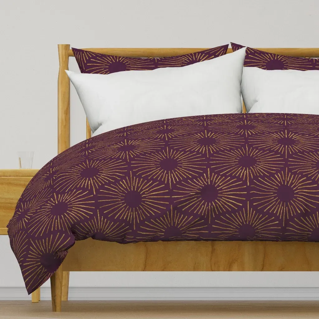 Art Deco Sunshine Duvet Cover - Burgundy product