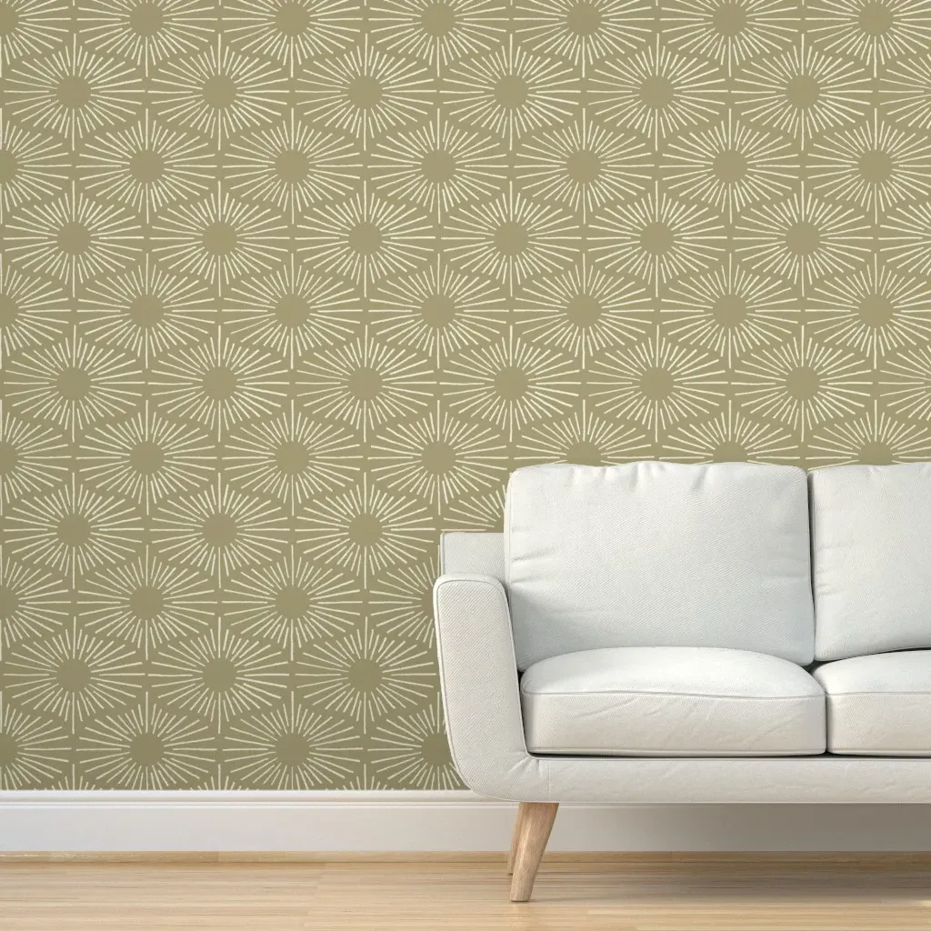 Art Deco Sunshine Peel and Stick Wallpaper - Sand product