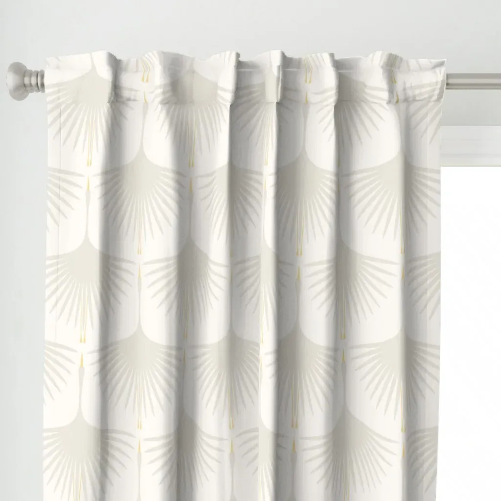 Art Deco Swans 12" Wide Curtain Panel - Light Beige alternate view