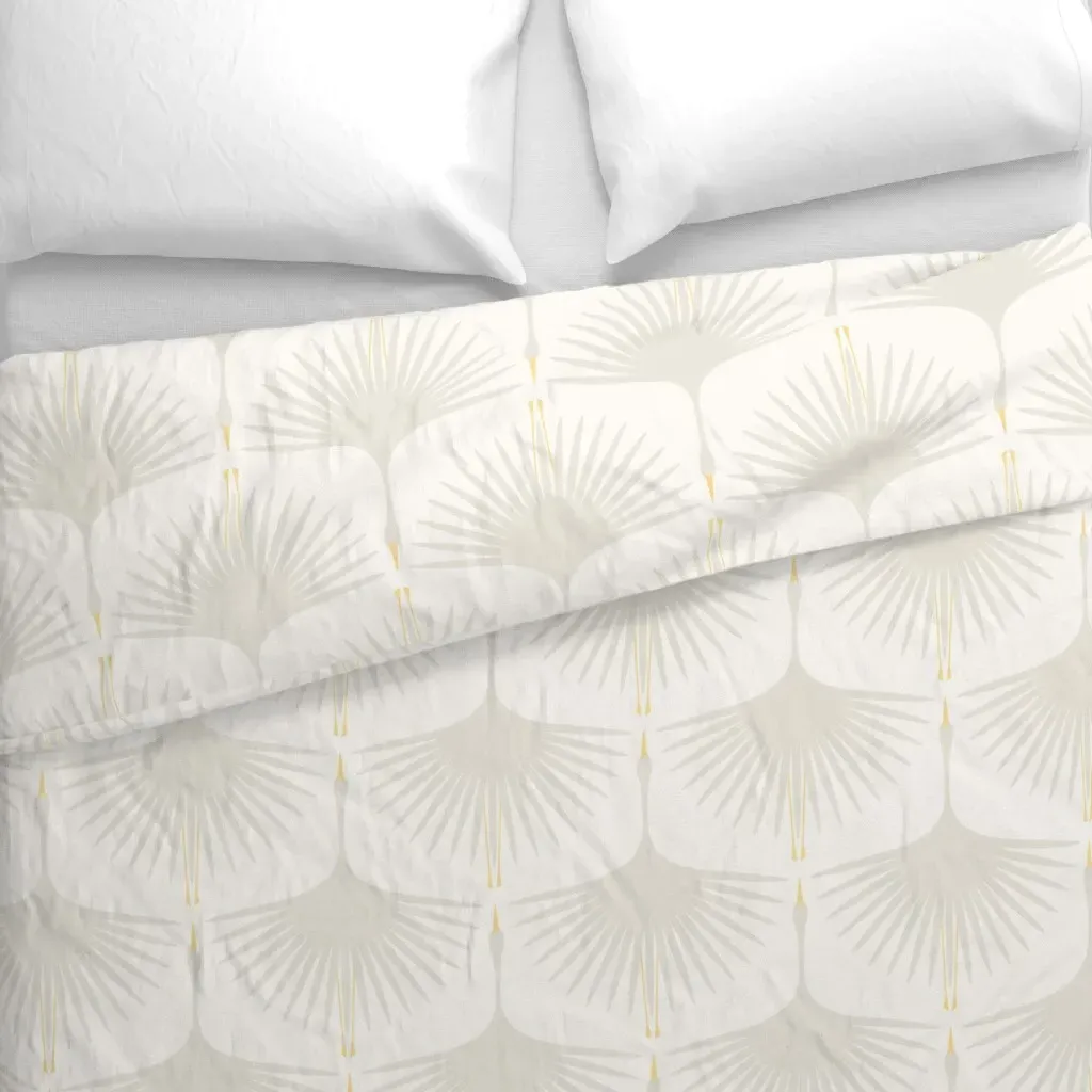 Art Deco Swans Duvet Cover - Light Beige alternate view
