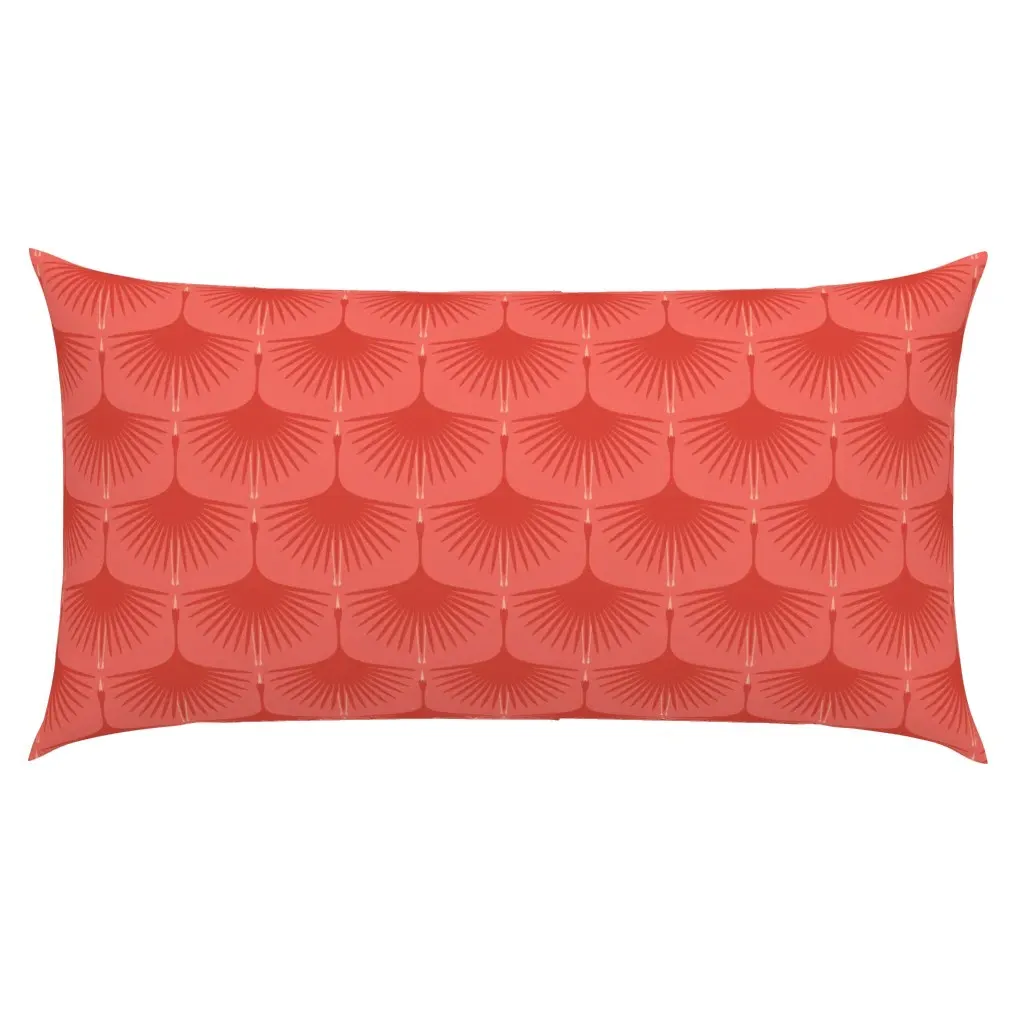 Art Deco Swans King Pillow Sham - Coral product