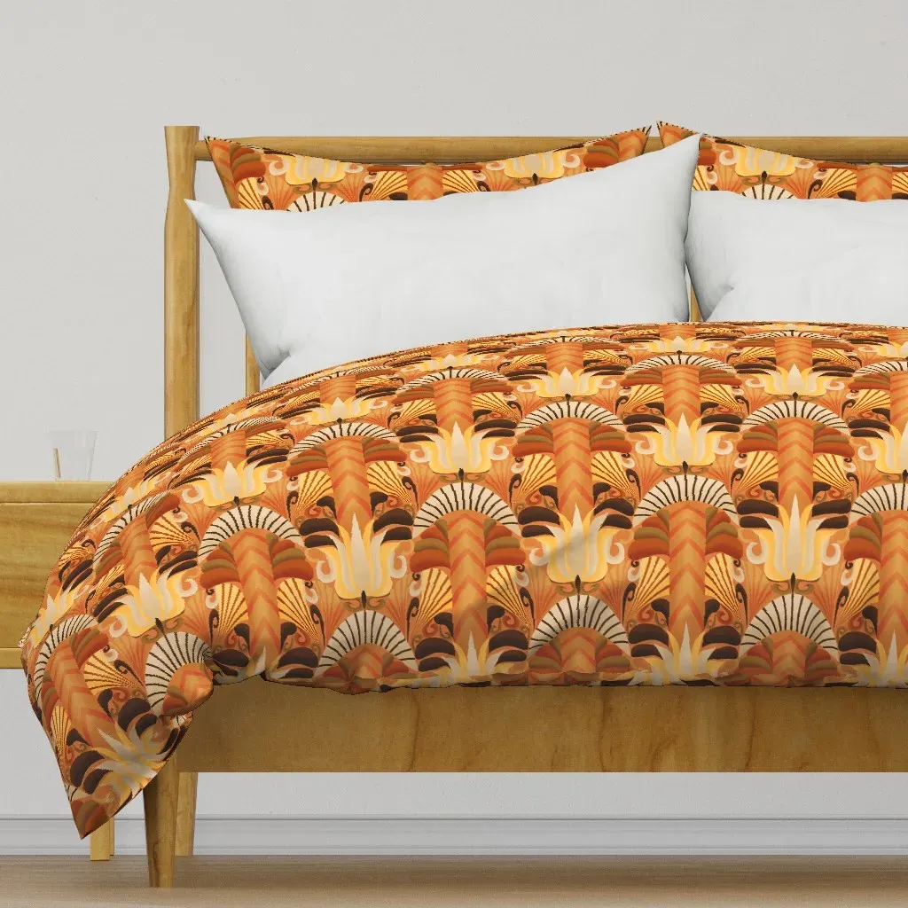 Art Deco Swirls Duvet Cover - Orange product