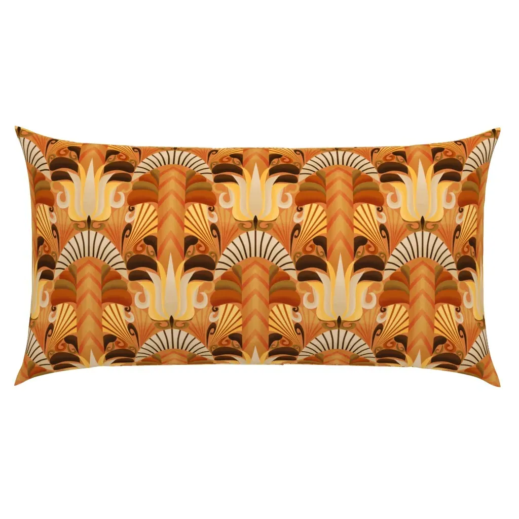 Art Deco Swirls King Pillow Sham - Orange product