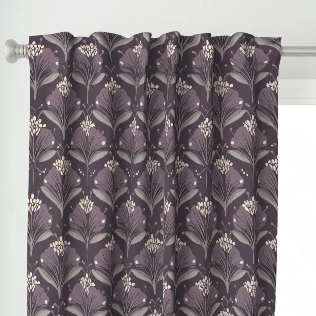 Art Deco Symmetrical Curtain Panel - Purple alternate view