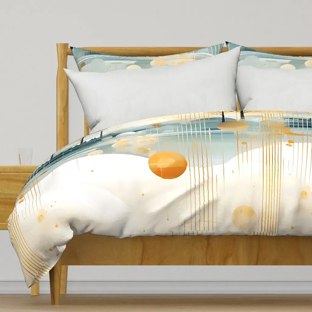 Art Deco Trees And Sky Duvet Cover - Gold product