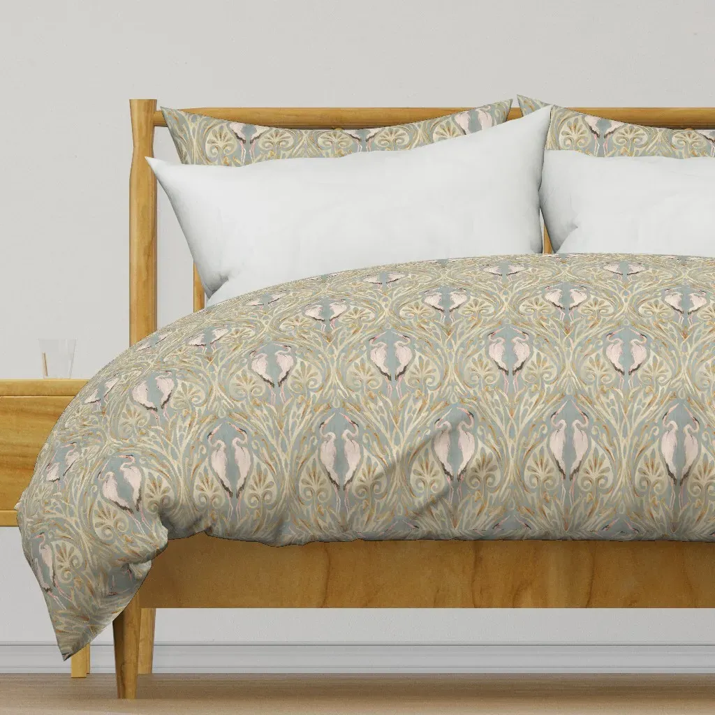 Art Nouveau Cranes Duvet Cover - Light Blue product