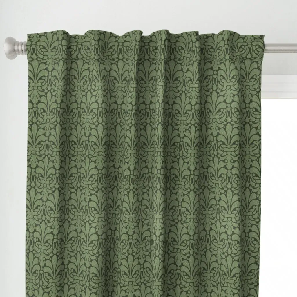 Art Nouveau Curtain Panel - Green alternate view