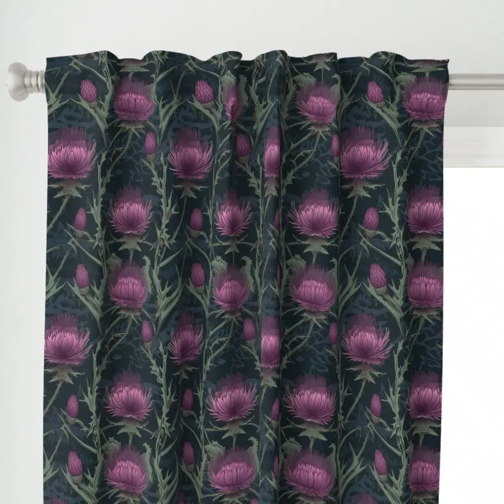Art Nouveau Curtain Panel - Purple alternate view