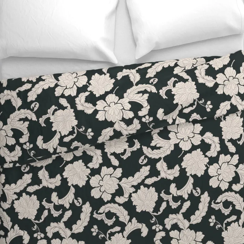 Art Nouveau Damask Decorative Duvet Cover - Beige alternate view