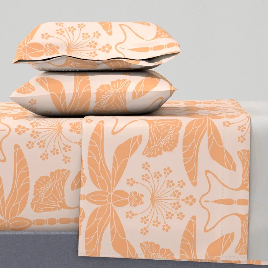 Art Nouveau Dragonfly And Poppy Full Sheet Set - Peach product